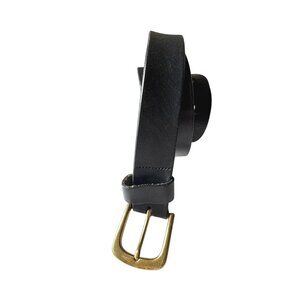 Duluth Trading Black Leather Belt With Brass Buckle Size 50